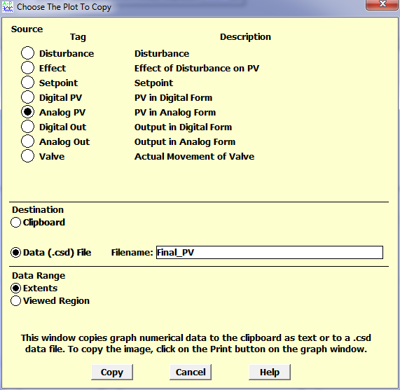 Simulator Copy Dialog